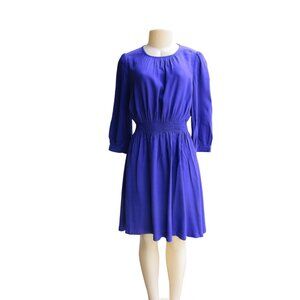 Kate Spade Purple Zari Crepe Dress W/ Elastic Waist Size 8